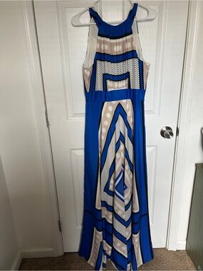 Eliza J Royal Blue Geometric Maxi Dress